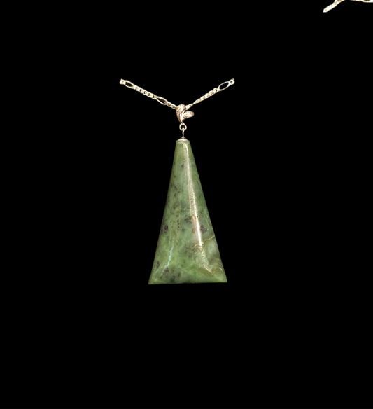 Alaskan Jade Pendant (Long Triangle leaf bail)