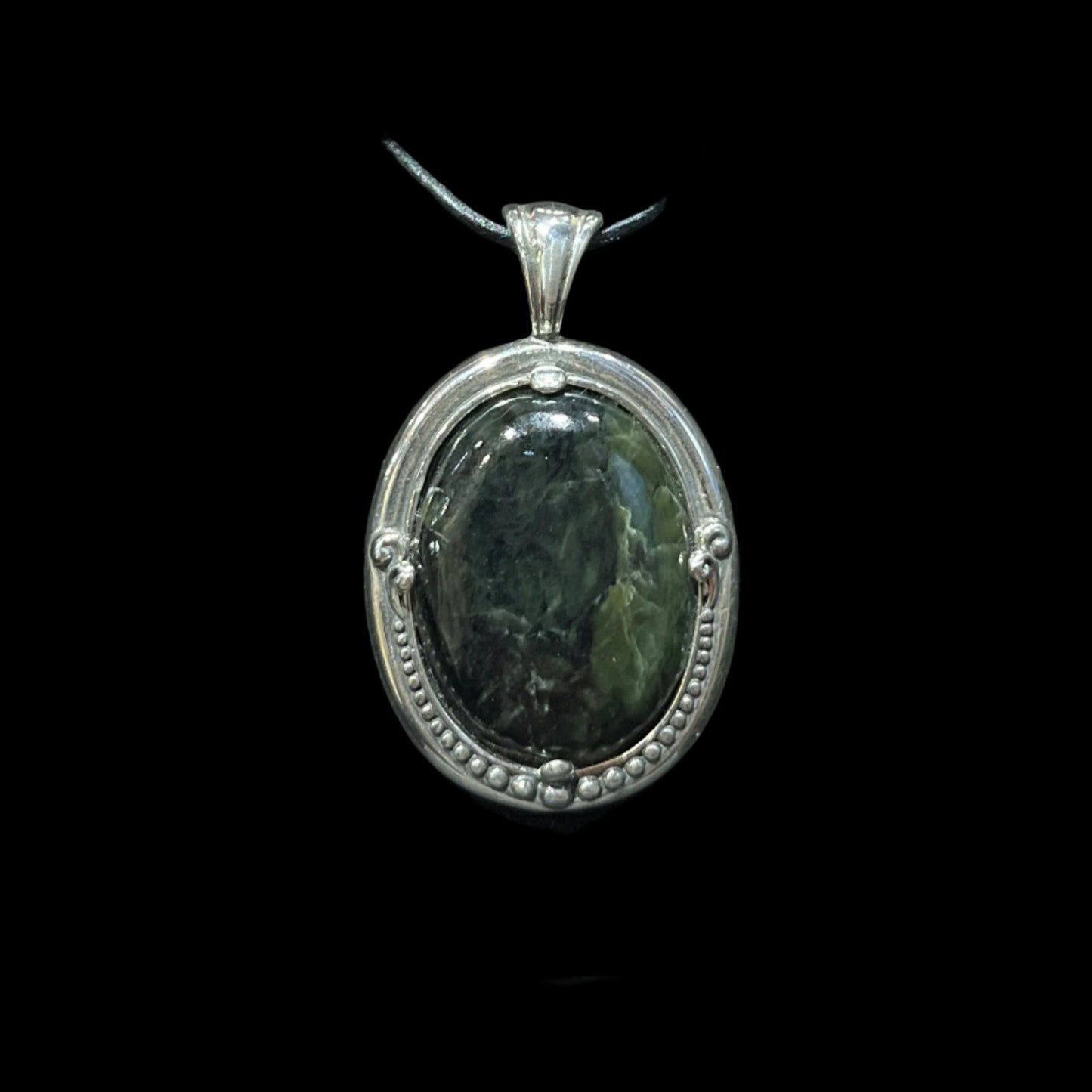 Alaskan Jade pendant in sterling silver