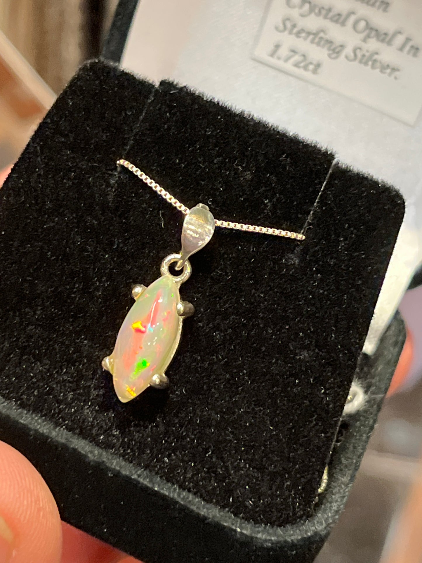 Australian Crystal Opal pendant marquise 1.72 ct