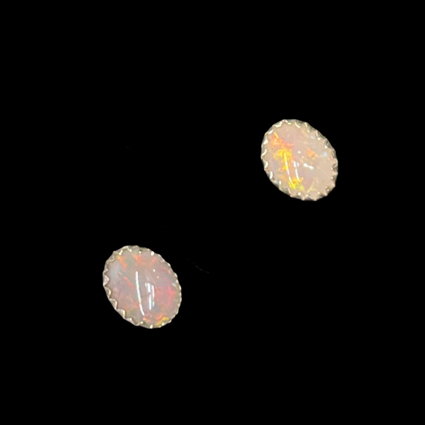 Australian White Opal Studs