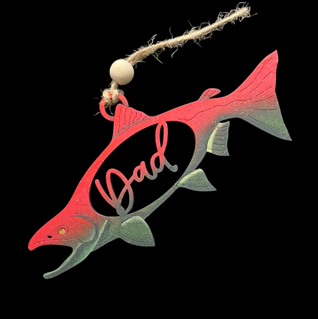 Dad/Father Red Salmon Ornament