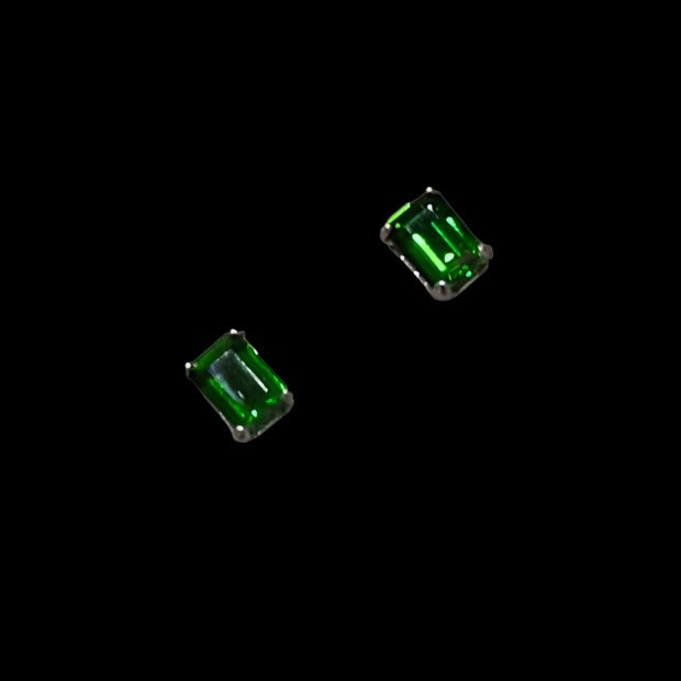 Chrome Diopside Earrings (7x5 Emerald Cut 2.05 ctw)