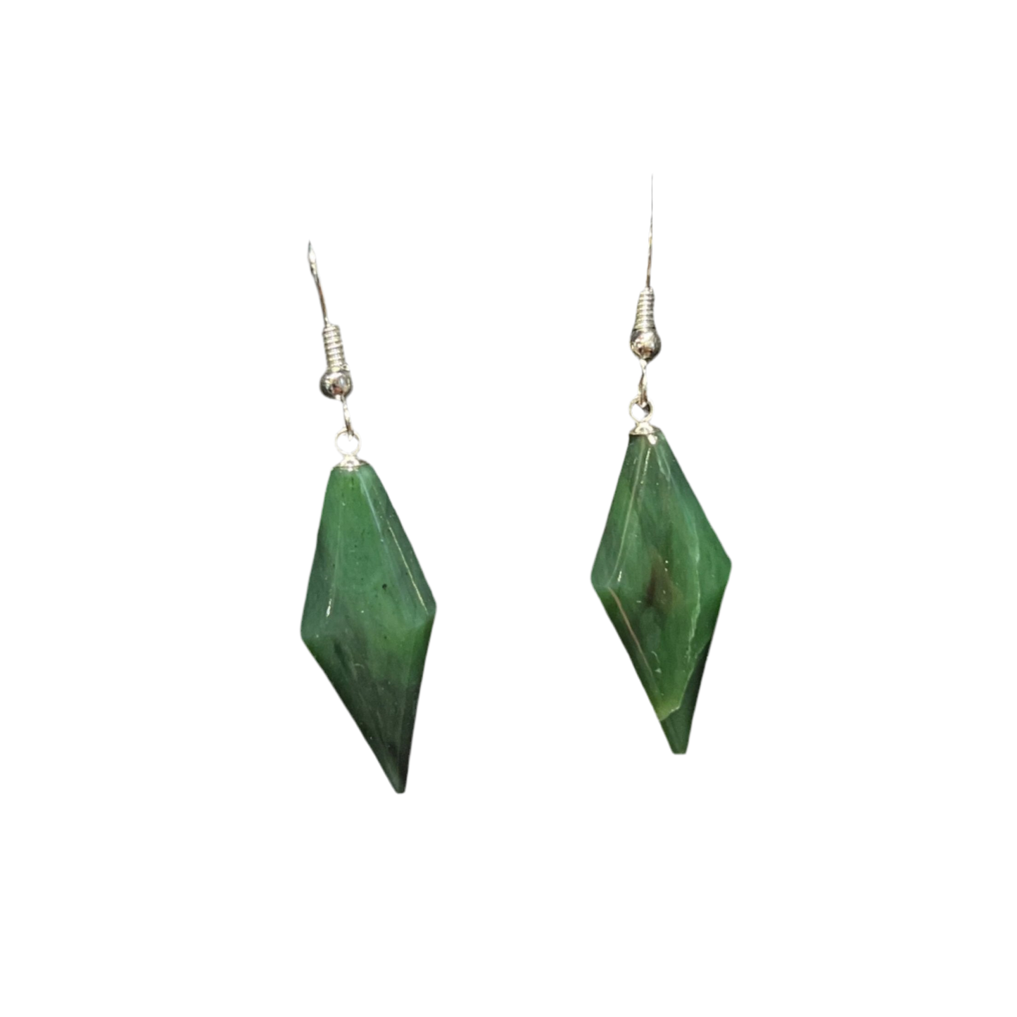 Alaskan Jade Earrings (Thin Diamond)