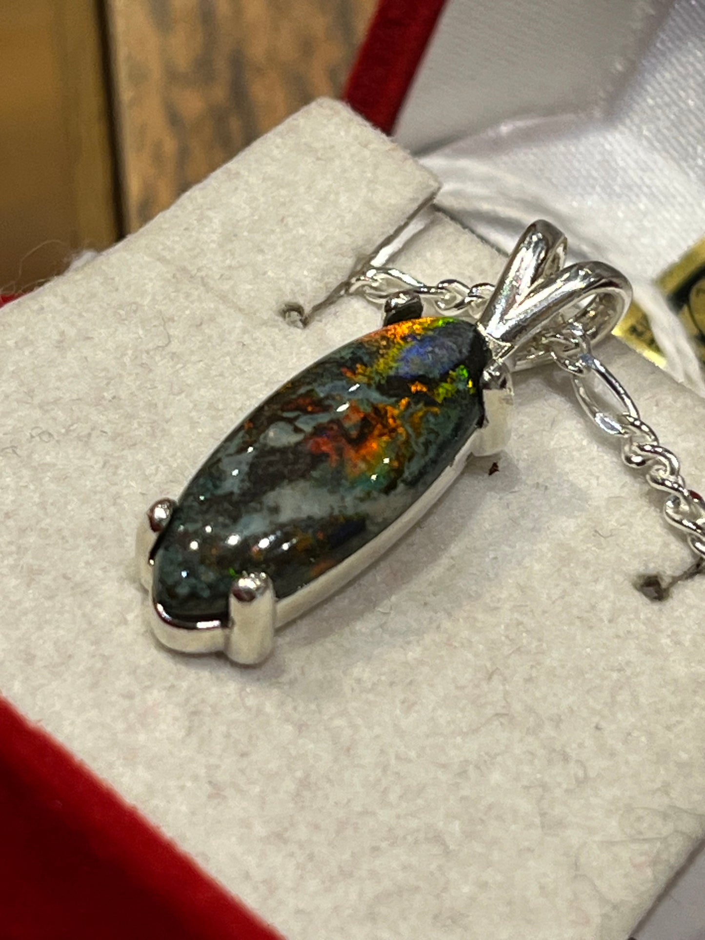 Australian Black Opal Pendant 4.43 ct