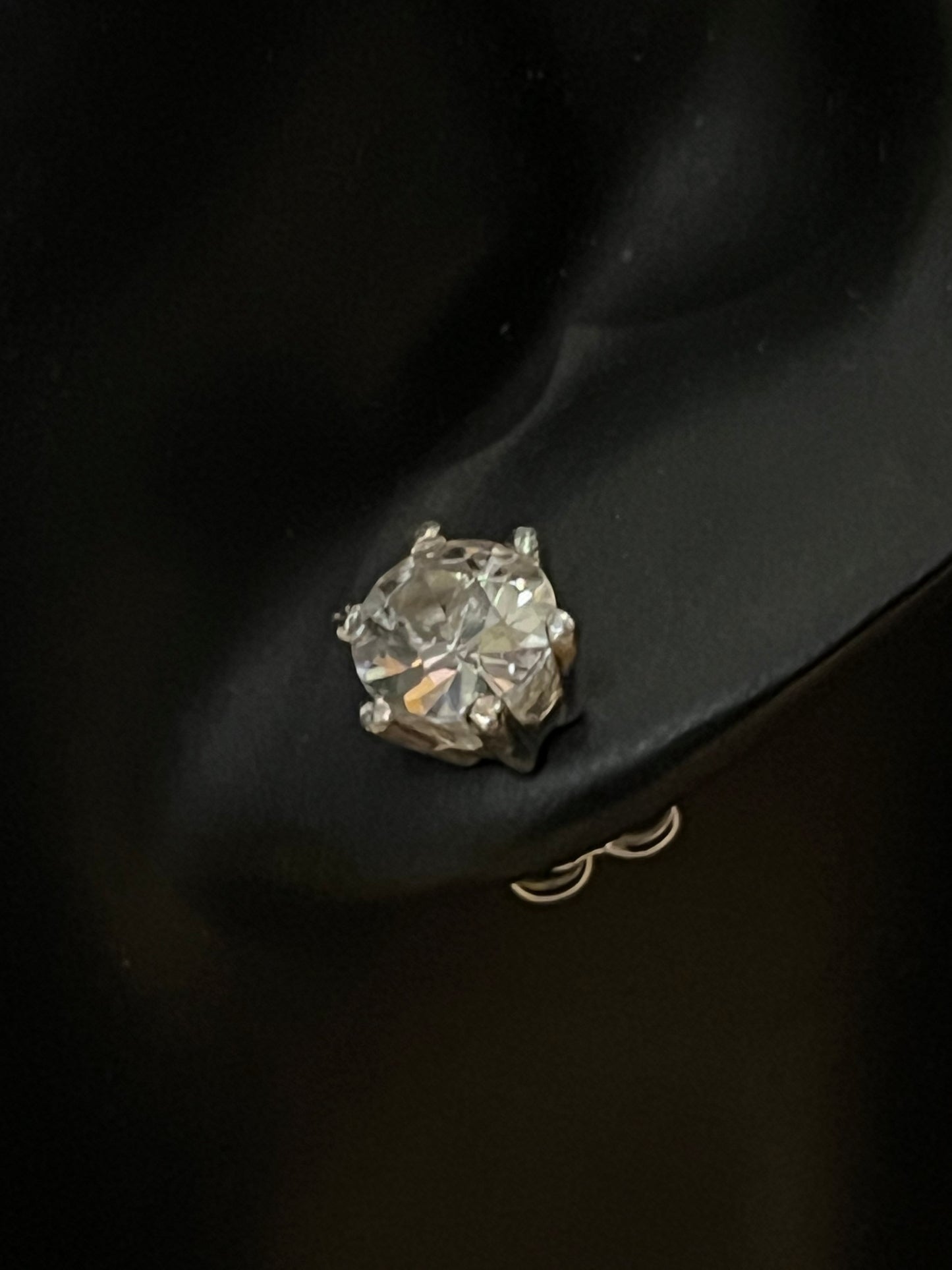 White Zircon Studs in Sterling 1.36 & 1.31ct