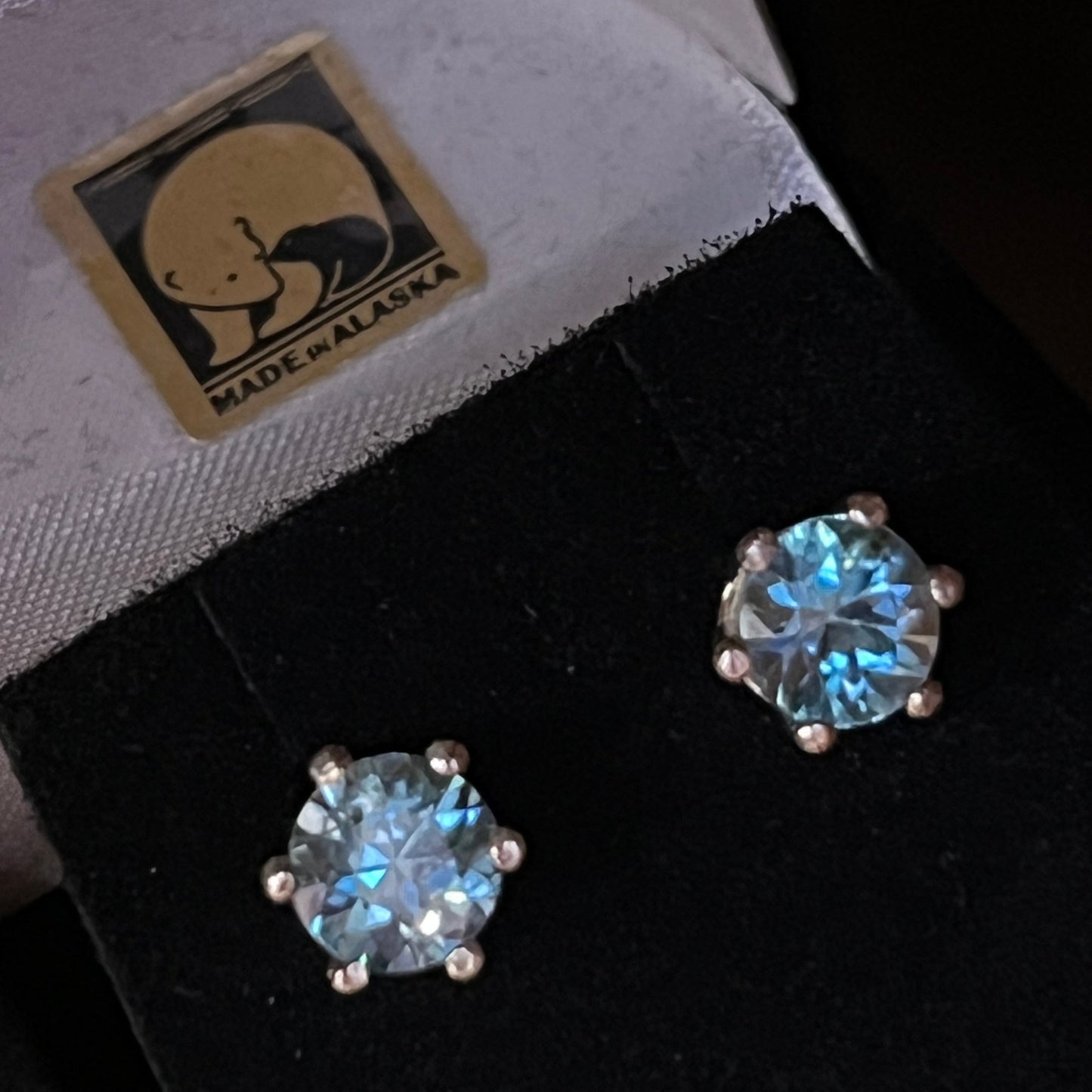 Powder Blue Zircon Studs 3.04ctw