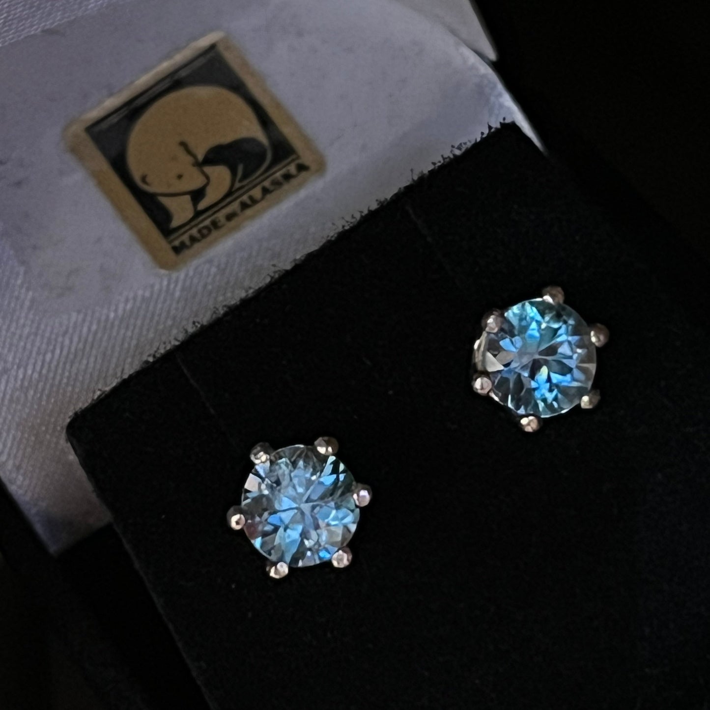 Powder Blue Zircon Studs 3.04ctw