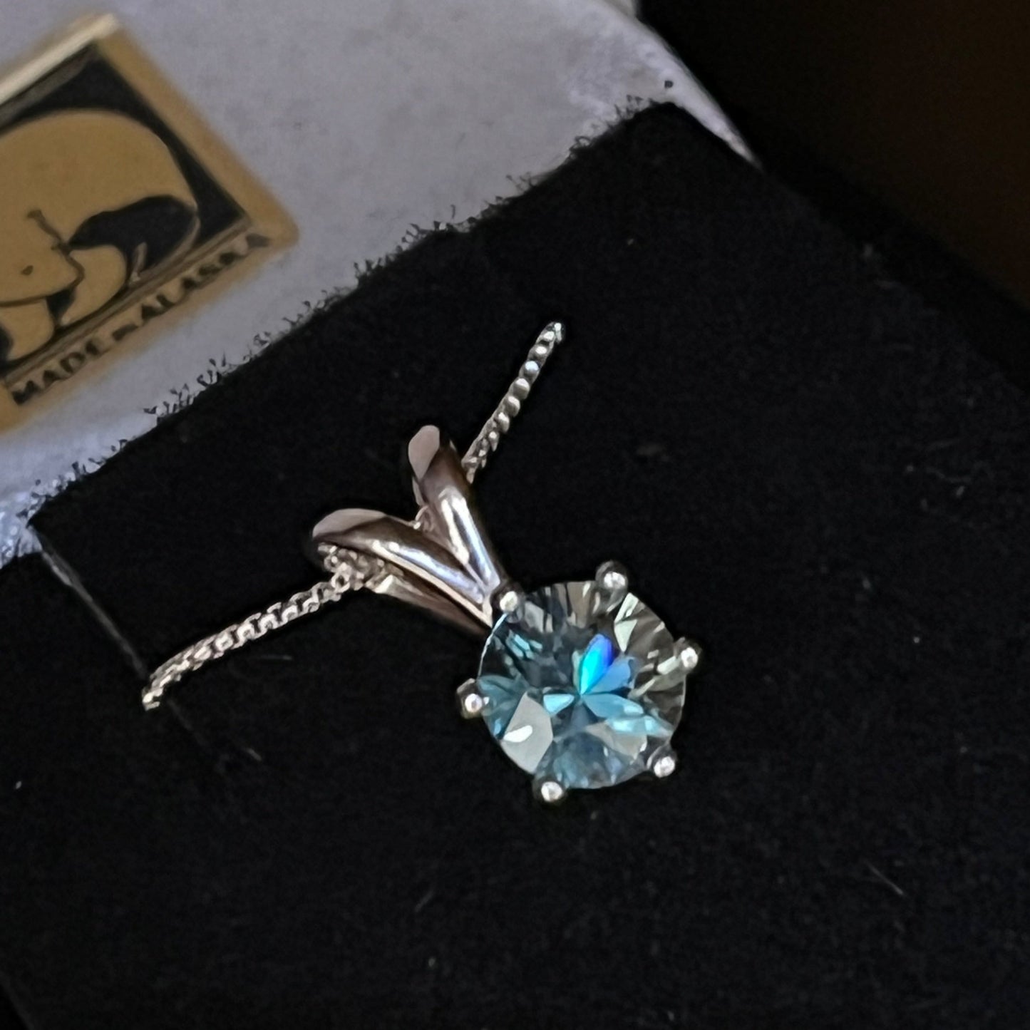 Powder Blue Zircon Pendant 1.28 ct