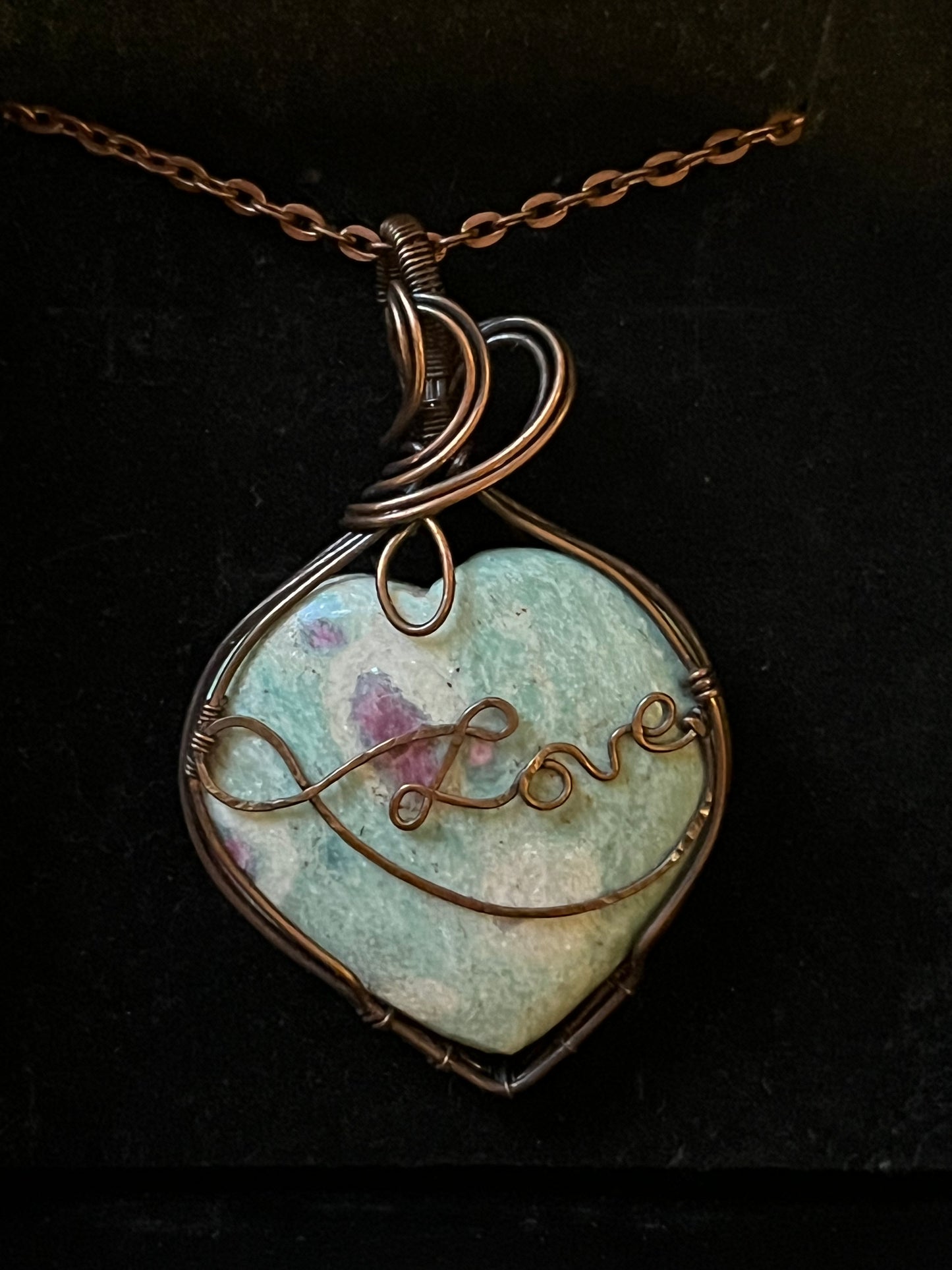 Ruby "Love" & Copper Necklace