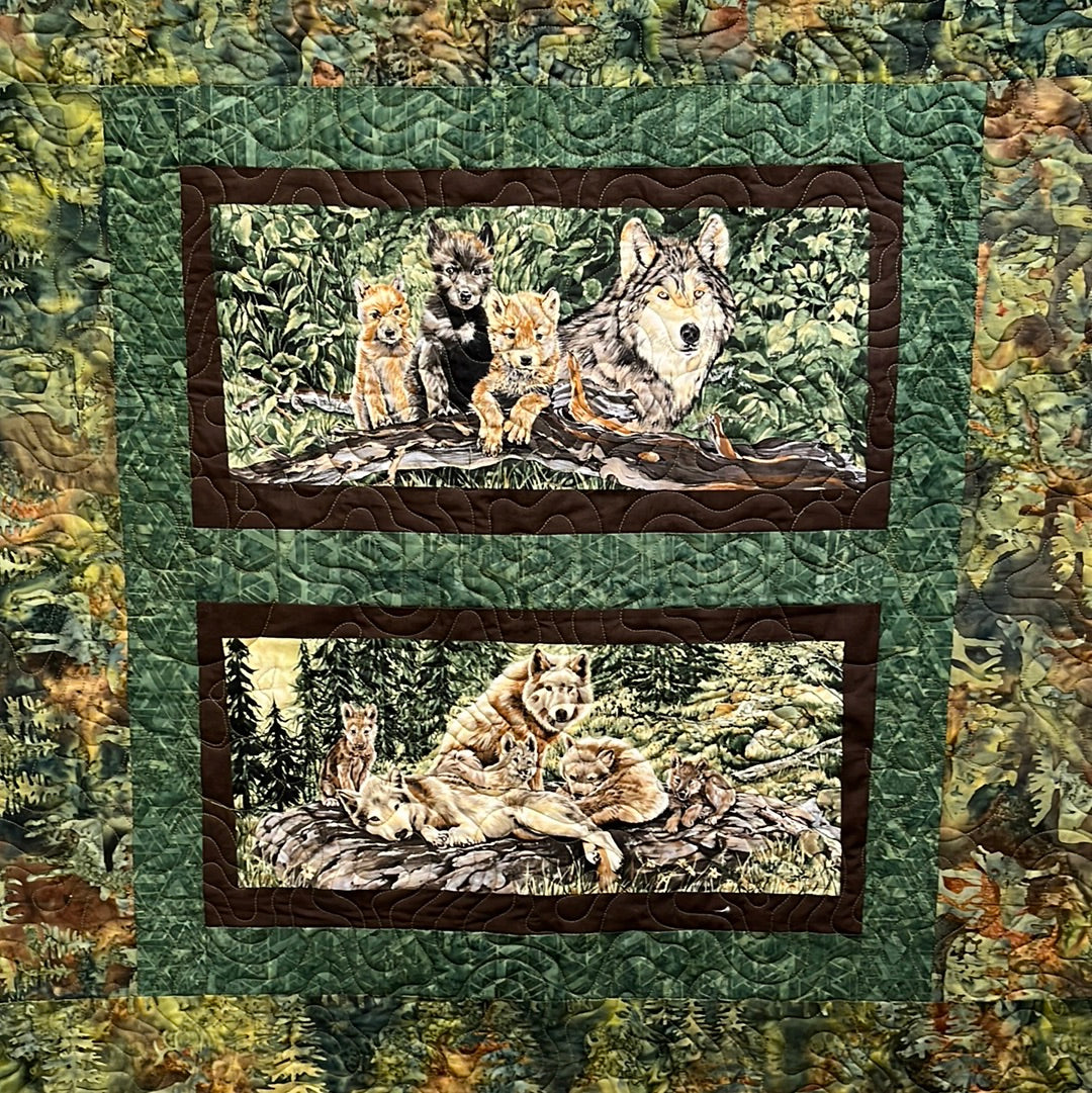 "Wolf Pack w/ Paws" Wall Quilt