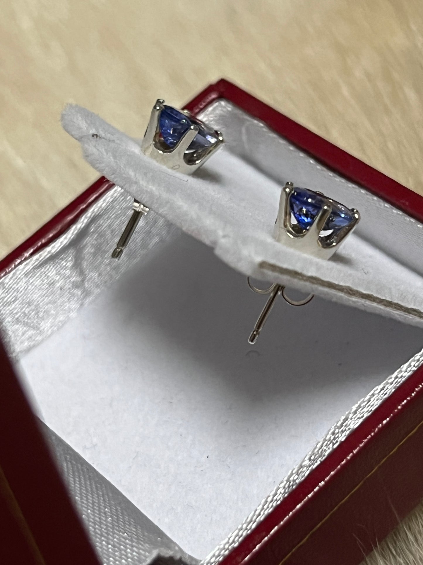 Tanzanite Earrings Oval 1.11 & 1.17 carat