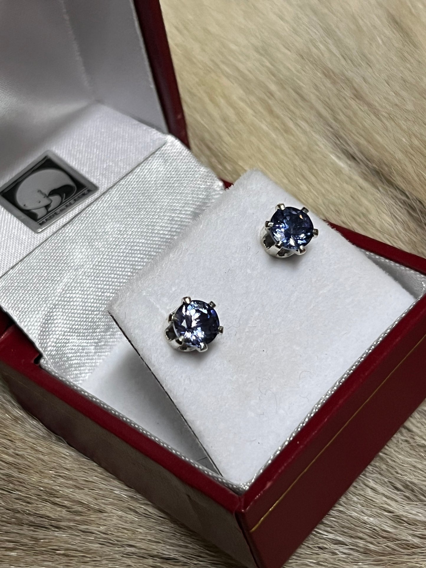 Tanzanite Earrings Round 0.92 and 0.94 carat