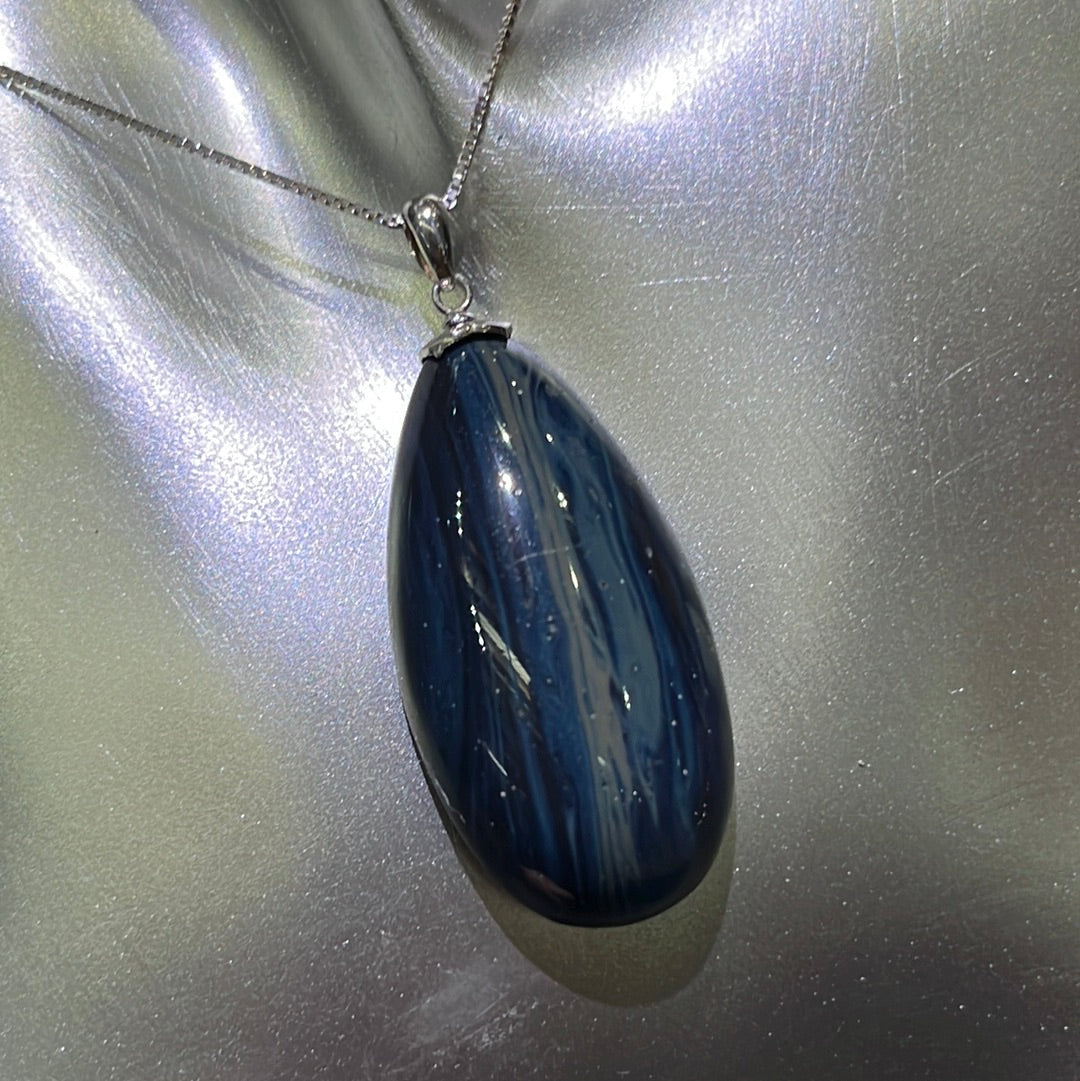 Blue Copper Slag Pendant