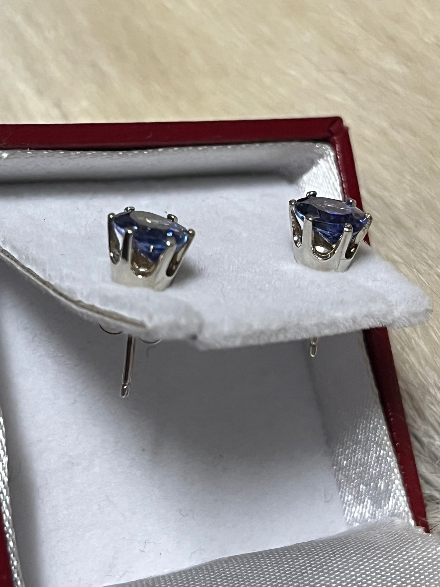 Tanzanite Earrings Round 0.92 and 0.94 carat