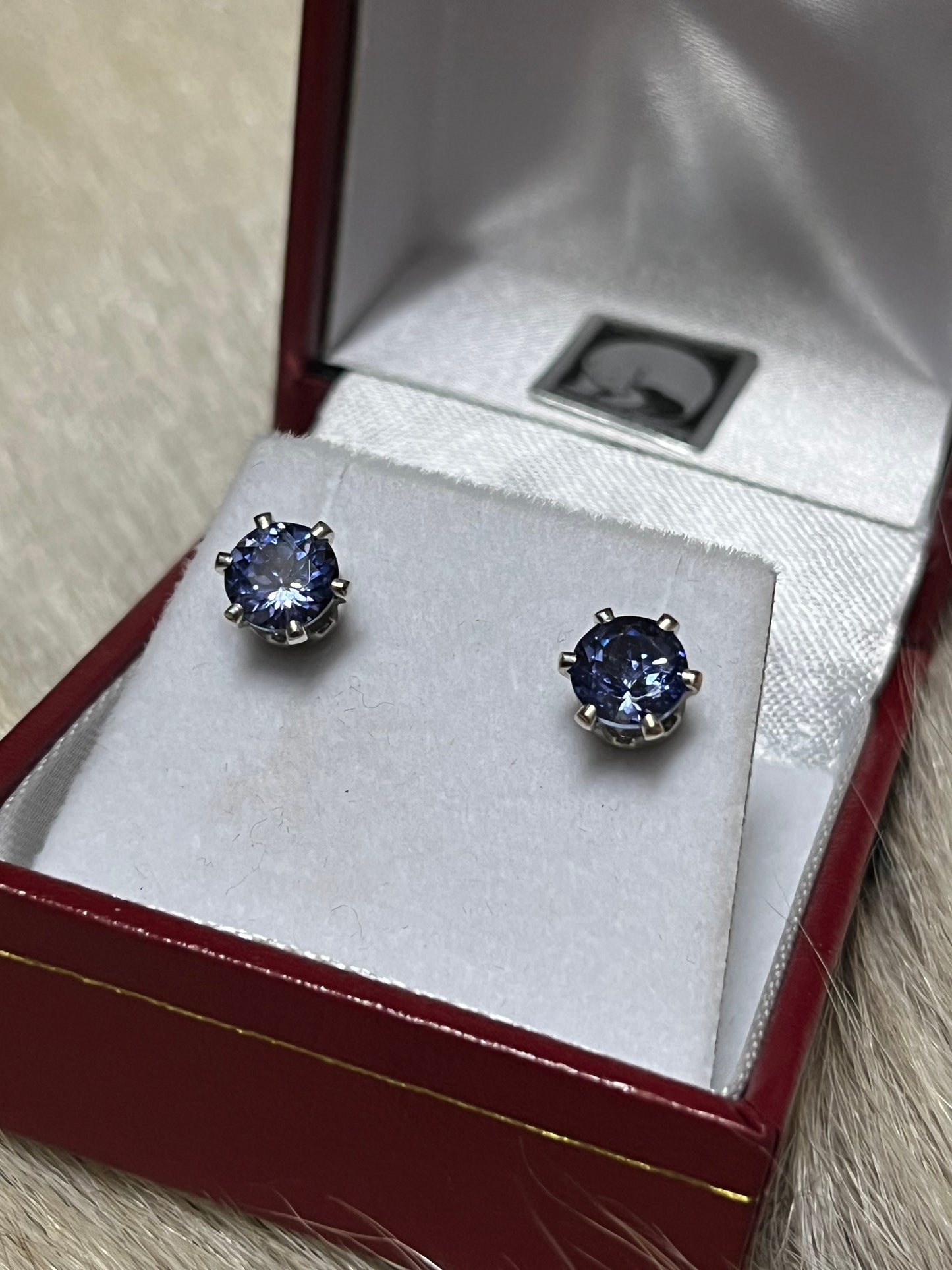 Tanzanite Earrings Round 0.92 and 0.94 carat