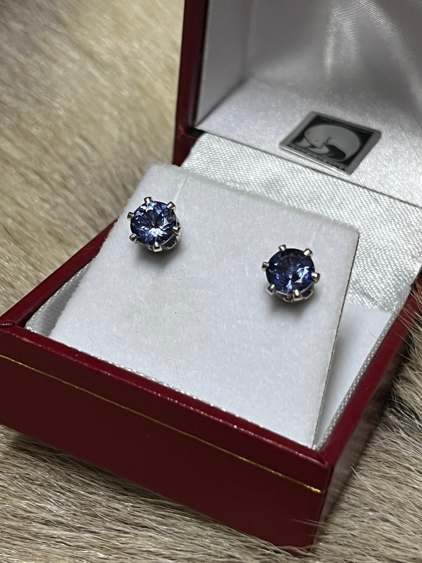 Tanzanite Earrings Round 0.92 and 0.94 carat