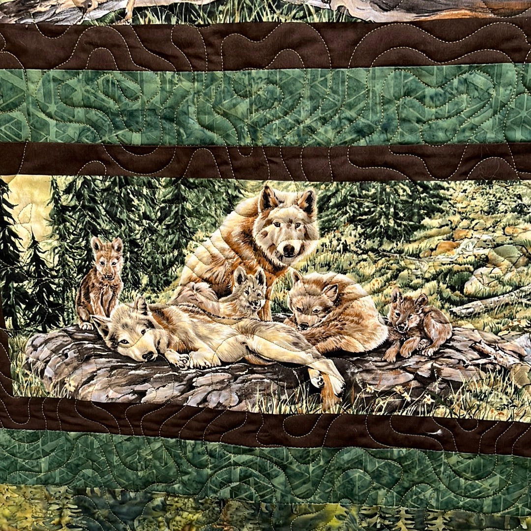 "Wolf Pack w/ Paws" Wall Quilt