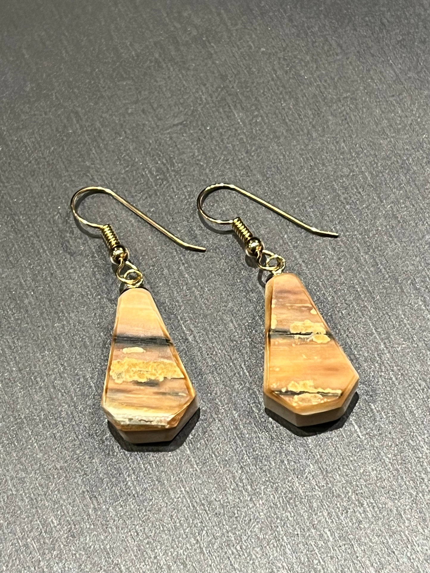 Alaskan Mammoth Ivory Earrings (14k gold)