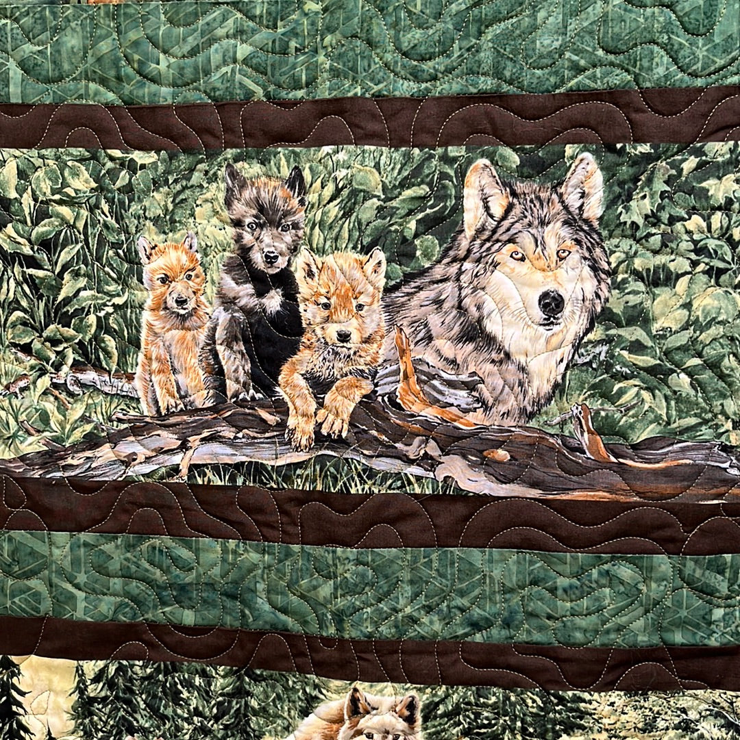 "Wolf Pack w/ Paws" Wall Quilt