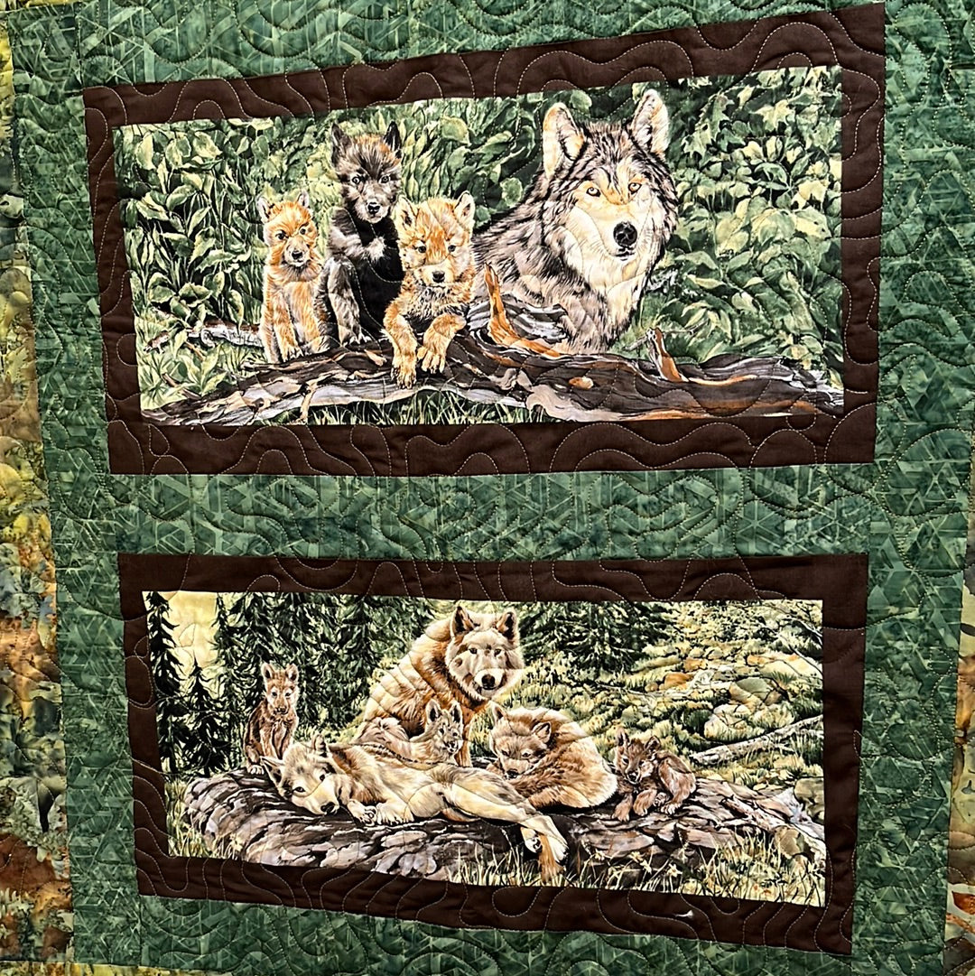 "Wolf Pack w/ Paws" Wall Quilt