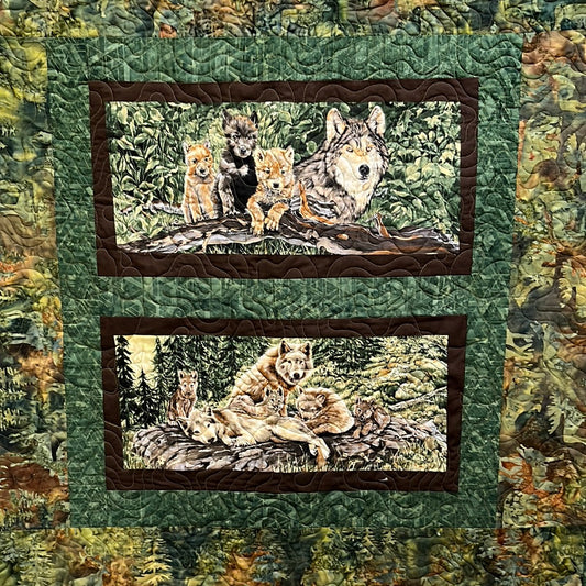 "Wolf Pack w/ Paws" Wall Quilt