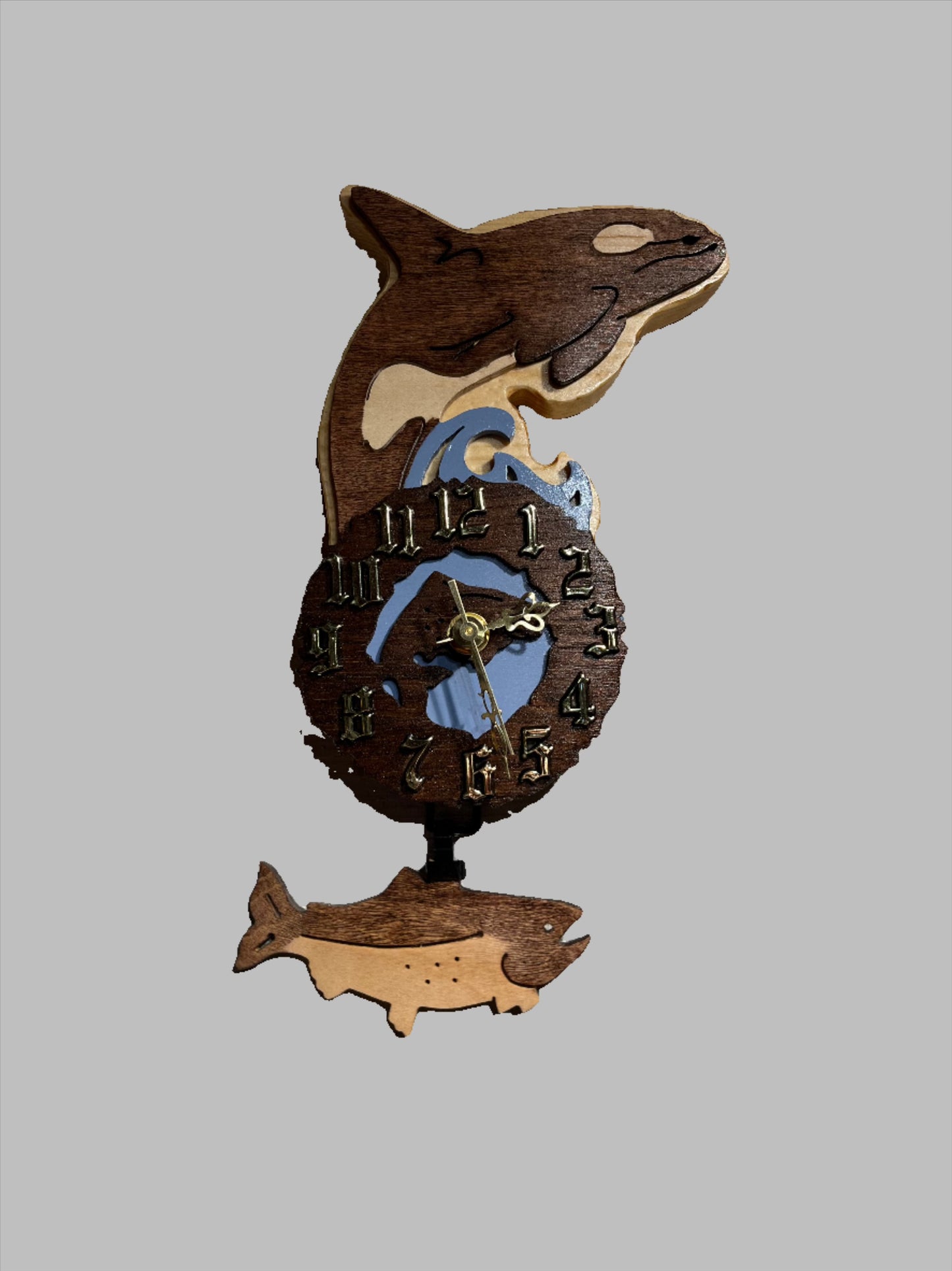 orca whale pendulum clock