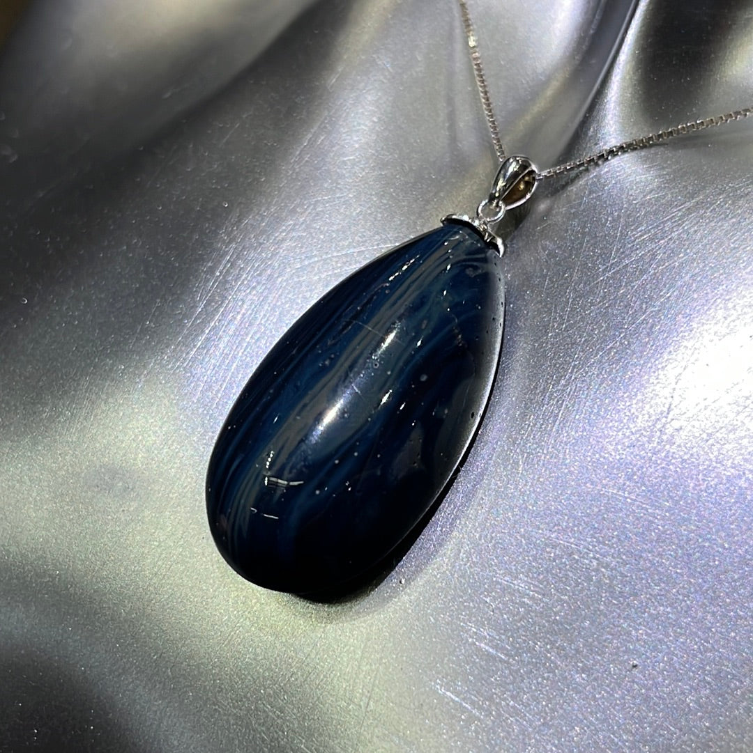 Blue Copper Slag Pendant