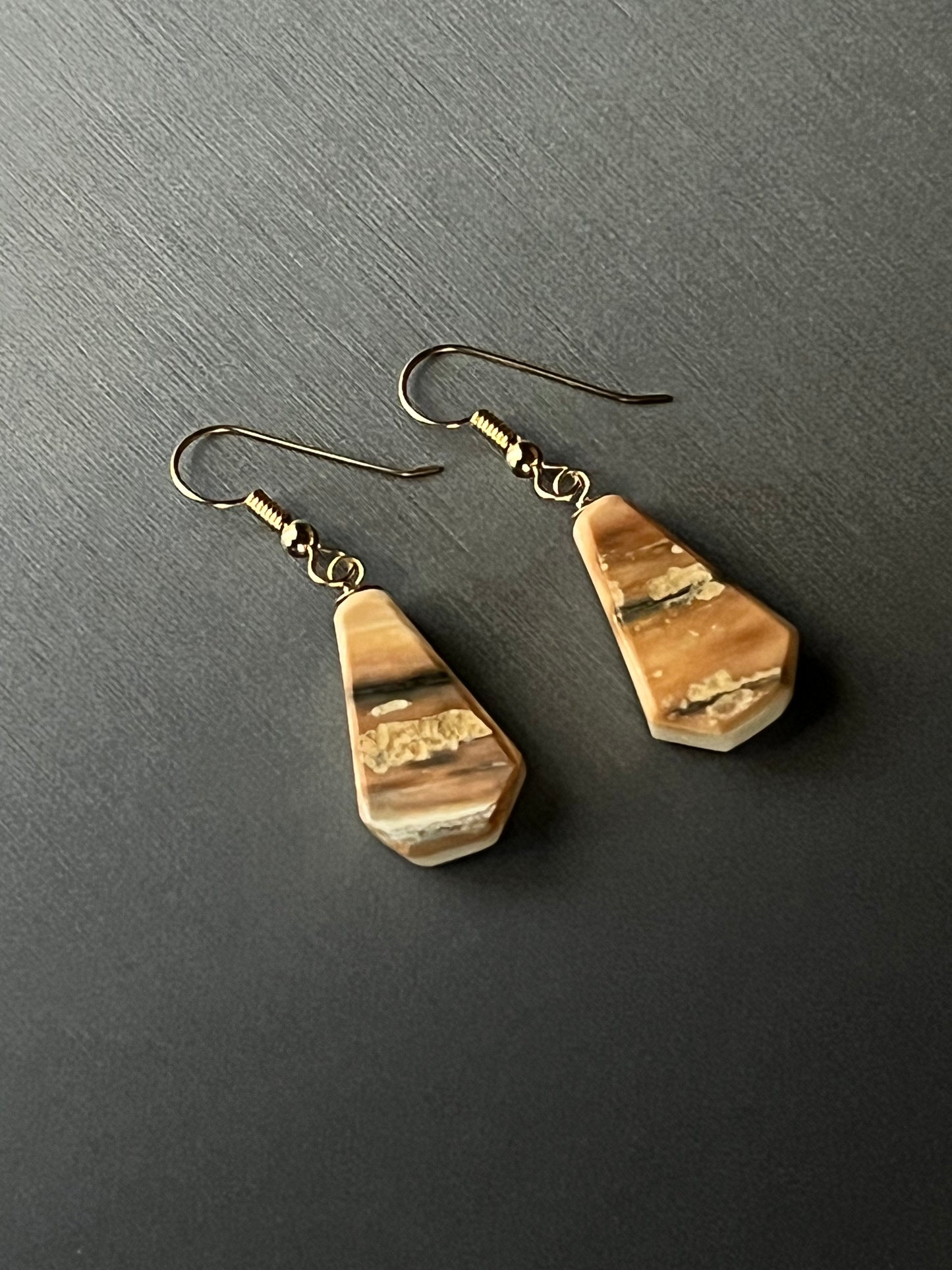 Alaskan Mammoth Ivory Earrings (14k gold)