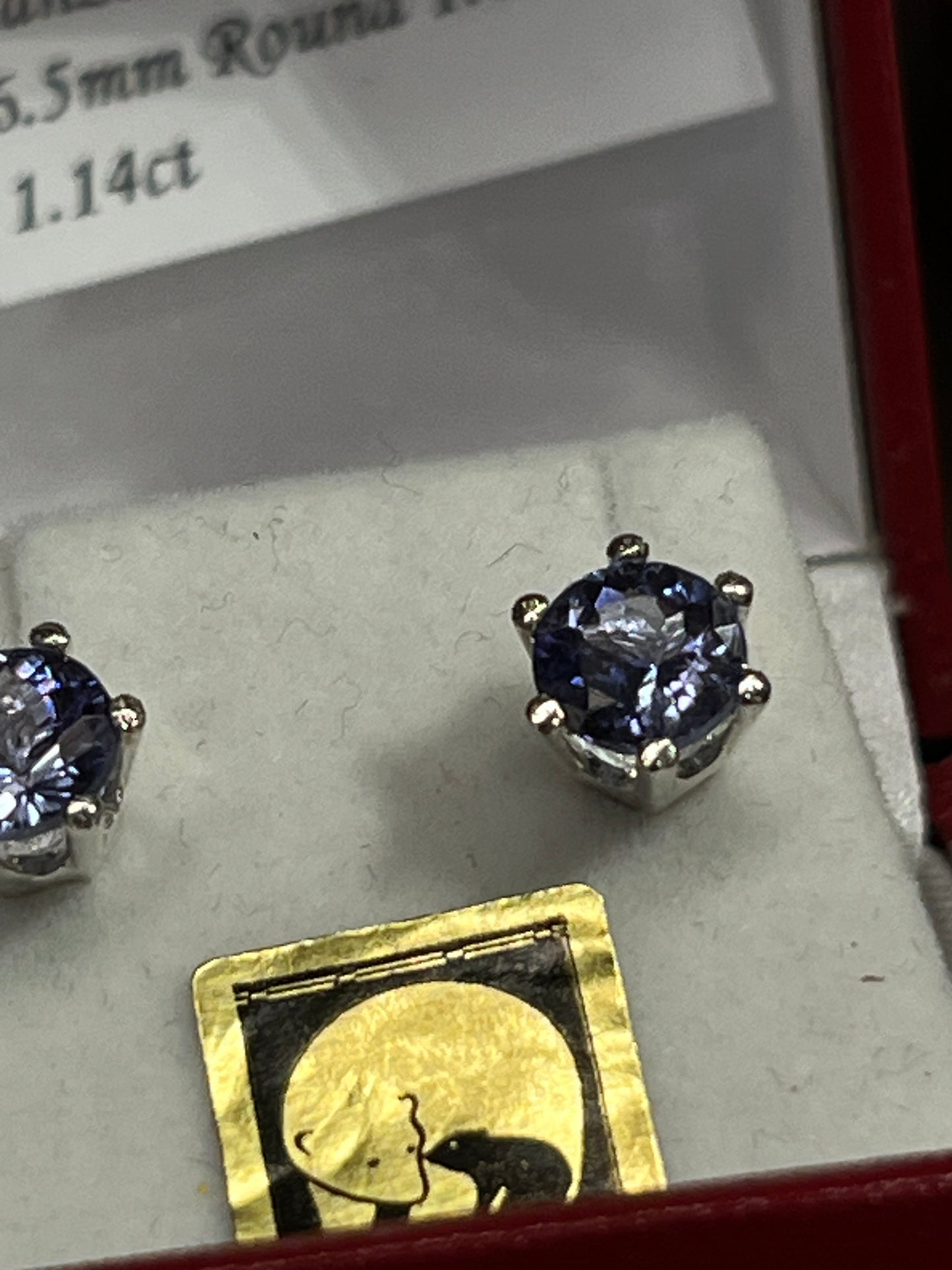 Tanzanite Earrings 6.5mm Round in Silver 3.20ctw