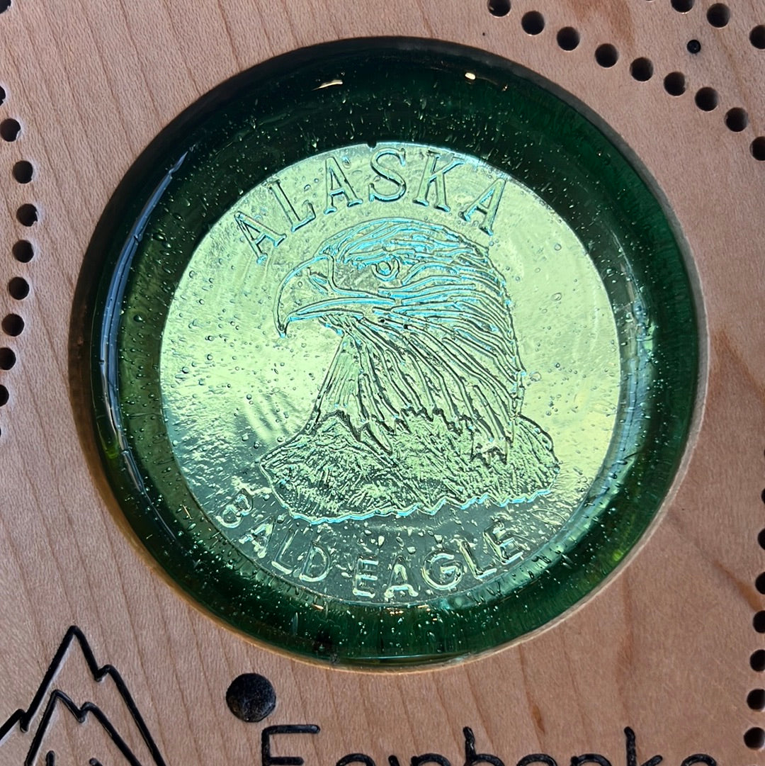 Cribbage Board "Green Bald Eagle"