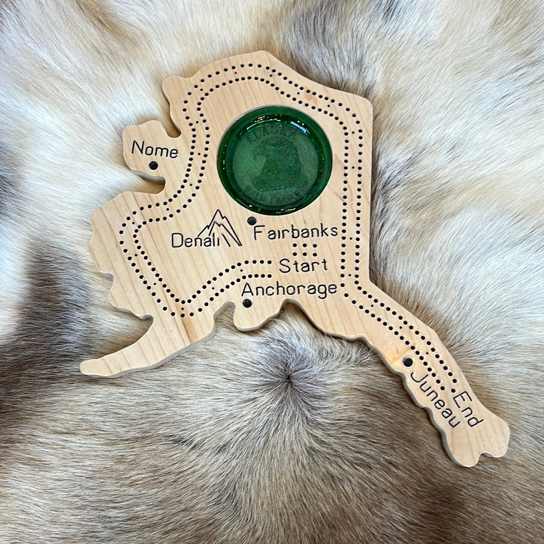 Cribbage Board "Green Bald Eagle"