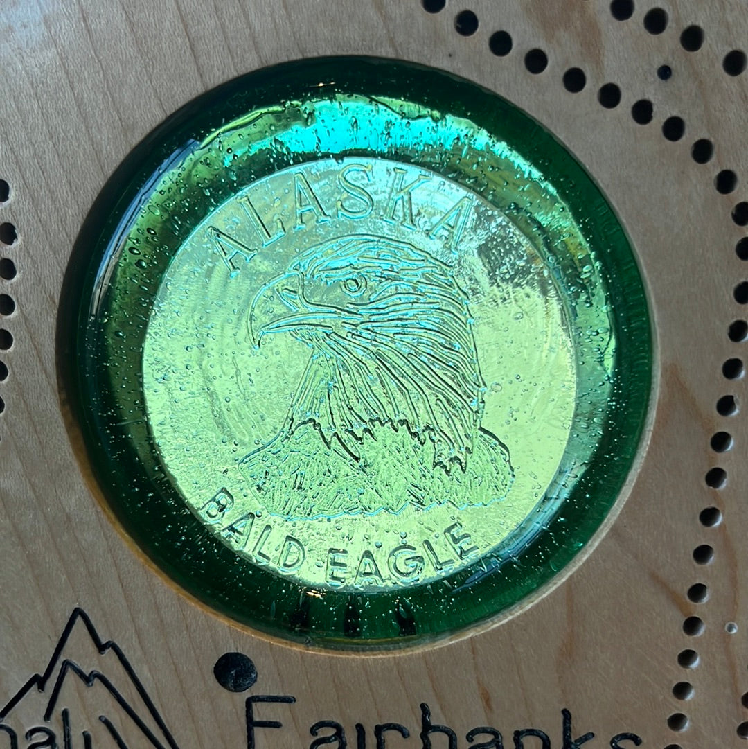 Cribbage Board "Green Bald Eagle"